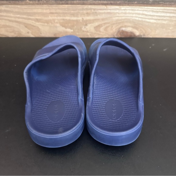 OOFOS OOAH Men's 11 Women’s 13 Navy Slide Sandal Comfort Slip-On Recovery Shoes - Picture 3 of 9